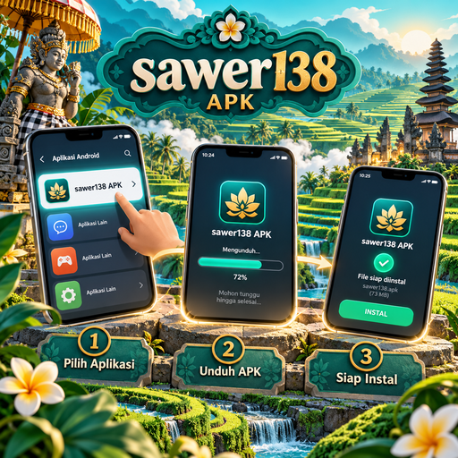 Ilustrasi panduan instalasi sawer138 di Android